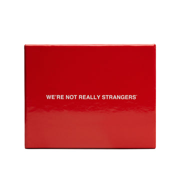 We're Not Really Strangers Card Game Front of Box with logo.