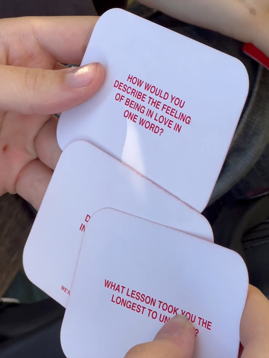 We’re Not Really Strangers Card Game