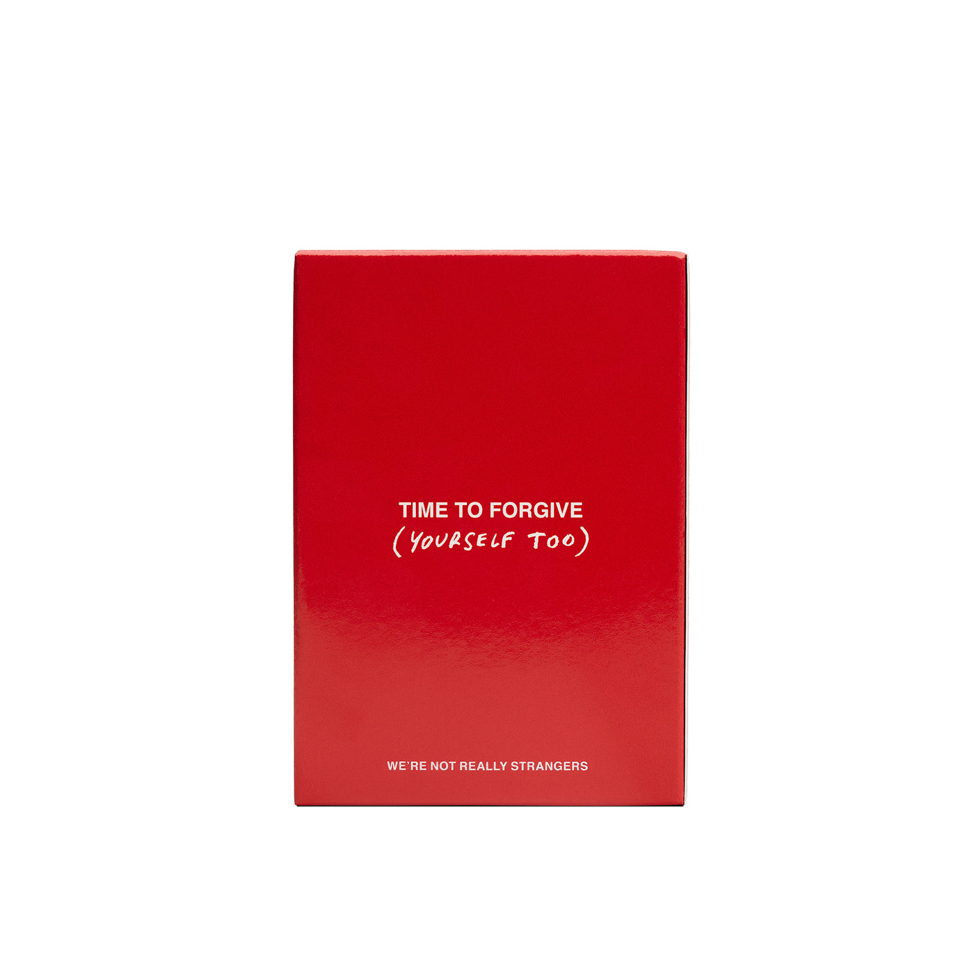 We're Not Really Strangers Forgiveness Edition pack back reading "Time to Forgive (yourself too).